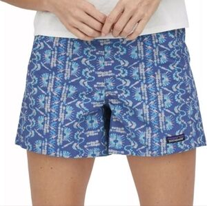 Patagonia Women's Blue Patterned Athletic Shorts